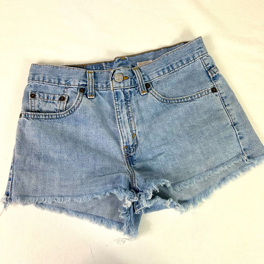 Vintage 80s 90's Levi’s Shorts Cut Off Size 7 Light Wash Red Tab Made in the USA